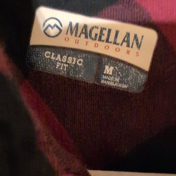 Magellan Outdoors Mens Red Check Cotton Long Sleeve Button Down Shirt Size M - Picture 3 of 3